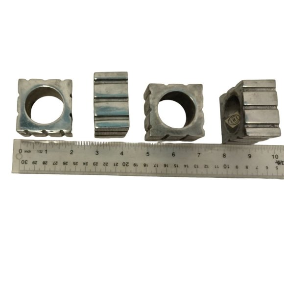 Napkin Ring Silver Metal Rustic Steampunk Industrial Lot 4 - Picture 5 of 6